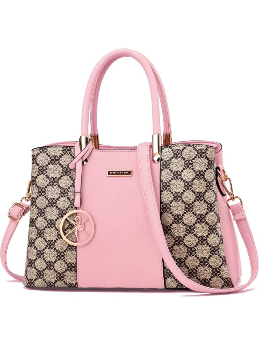 〽️Women's Pink Top Handle Satchel Messenger Tot Shoulder Purses Trendy HandbagsS